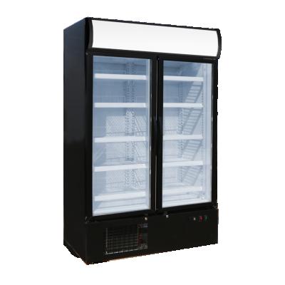 China Huge Single-Temperature Double Supermarket Glass Door With Light Box Mounted Bottom Beverage For New Display Cooler for sale