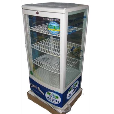 China Logo customization 4 side glss door Panaromic Food&Beverage cooler Single-temp more options Refrigerated Cabinet for sale