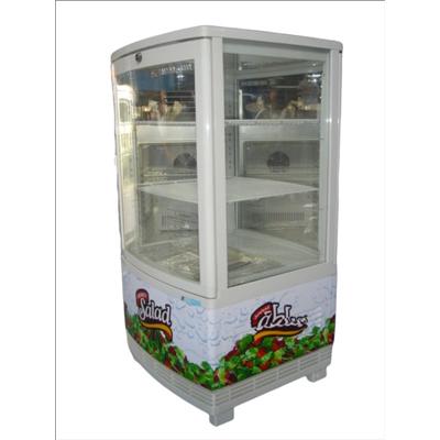 China Single-temperature Clear Sale 4 Good Sides Glass Cooler All Sides Cooler Food Display Supermarket Showcase for sale