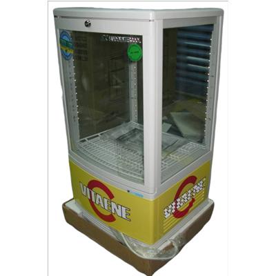 China Single-Temperature 4-Sided Glass Chiller Panaromic Food&Beverage Refrigerated Cabinet for sale