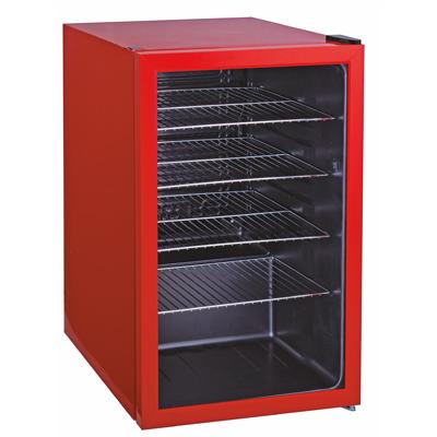 China Single-temperature Positive Mini Counter Top Red Glass Door Display Fridge Beverage Bar Cooler for sale