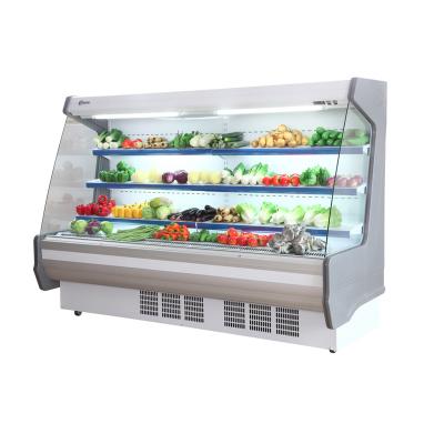 China Commercial Plug-in Front Grocery Display Showcase Single-temperature Supermarket Refrigerator Open Chiller for sale