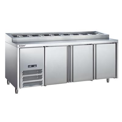 China Horizontal Single-temperature Good Selling Stainless Steel Under Counter Work Bench Fridge / Freezer for sale