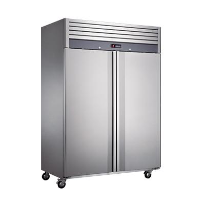 China Double-temperature solutions large capacity double door stainless steel catering upright standing refrigerator for sale