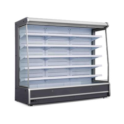 China Single-temperature Showcase Remote Control Open Cooler Vertical Frozen Refrigerated Display Showcase / Upright Open Fridge Supermarket Cooler for sale