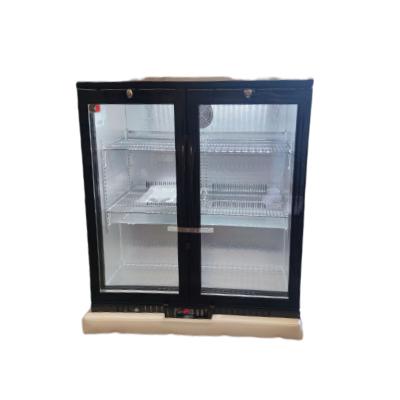 China Mini Bar Back Door Cooler Single-temperature Bar Beverage Display Cooler Wine Fridge Open Fridge Double Small Small for sale