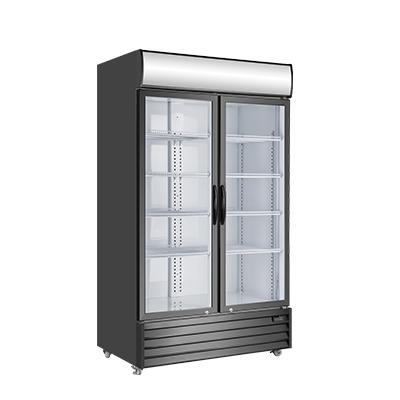 China High Quality Single-temperature Double Glass Upright Commercial Supermarket Display/Single Door Cooler Soft Drinks for sale