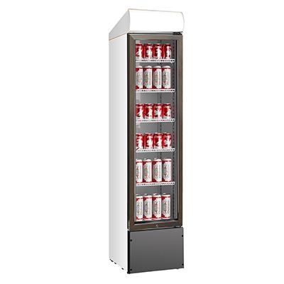 China Single-Temperature Star Illuminated Single Glass Door Slim Commercial Cold Multi-shelves Upright Beverage/Drink Cooler for sale