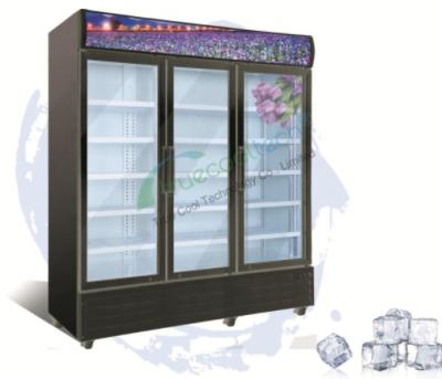 China Single-Temperature Good Sale Triple Glass Door Commercial Keep Florist Showcase Vetical Display Instant Cooler for sale