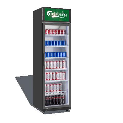 China Commercial Single-Temperature Glass Supermarket Refrigerator Single Door Shop Convenient Cold Drinks Display Cooler for sale