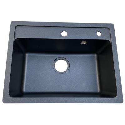 China Without Faucet Black Single Bowl Bathroom Sink for sale