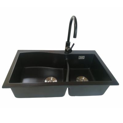 China Without faucet undermount kitchen sink in pure black for wholesale for sale