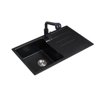 China With Topmounted Rectangular Compound Sink Zeming ZM301 Kitchen Granite Single Bowl Faucet With Drainer for sale