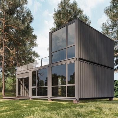 China Custom Modern Modular Design 3 Bedroom Shipping Container Carport Prefab Home 40FT for sale