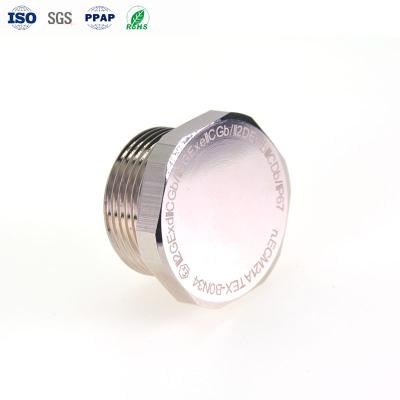 China Brass Plated Bright Nickel Thread Hexagon Head Plug CNC Turning Parts cnc machining parts manufacturer for sale