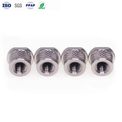 China M2 M3 M4 M5 M6 M8 4#-40 6#-32 8#-32 10#24 10#-32 1/4-20unc Cone Knurled Stainless Steel Insert Nut CNC Turning Parts for sale