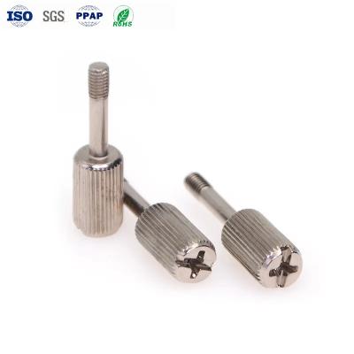 China Nickel Plated Electronics Screws Half Thread Knurled Thumb Screws Cross Slotted for sale