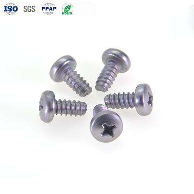 China ST3*6 Flat Cutting Thread Tail Self Tapping Screw Carbon Steel Heat Treatment Hardened Cross Pan Head for sale