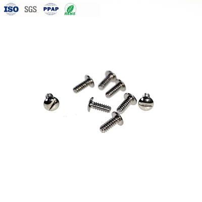 China Custom M0.8 Stainless Steel Polished Slot Pan Head Machine Tooth Watch Screw Factory for sale