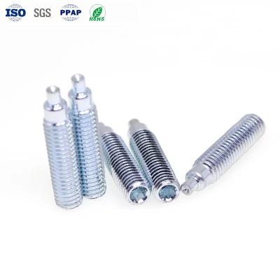 China Column End Custom Fasteners Screw Hexagonal Carbon Steel Screw Blue Zinc for sale