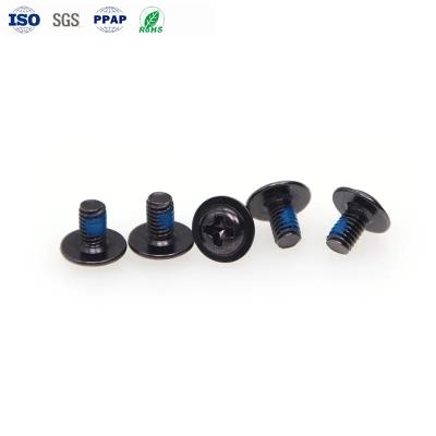 China Carbon Steel Electronics Screws Black Zinc Anti Loosening Screw Cross Disc Head For Smart Homes for sale