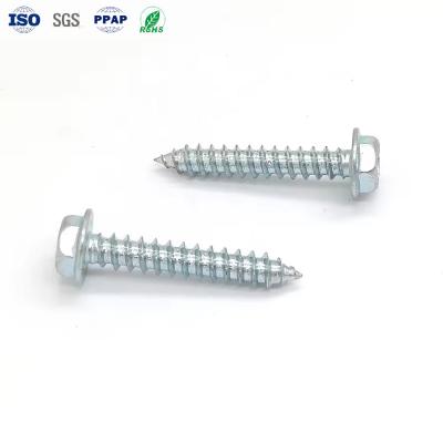 China High Strength Flange Head Self Tapping Screw Blue Zinc Electroplated Custom Fasteners For Various Industries for sale