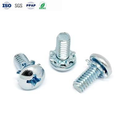 China Electronic Screws Combination Screw Carbon Steel Pan Head Screws Electroplated With Blue Zinc And Flower Toothed Gasket for sale