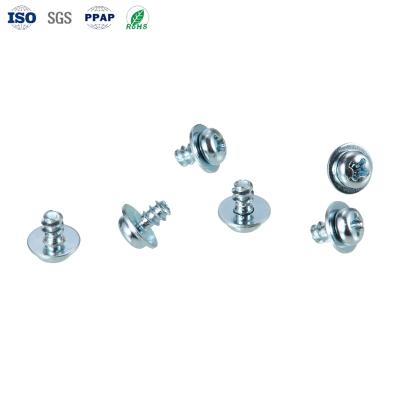 China Carbon Steel Blue-Zinc Self Tapping Screws Customization Fastener Phillips Pan Head with Flat Pad for sale