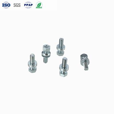 China Factory Customized Carbon Steel Phillips Hexagon Slotted Screws With Flat Washers for sale