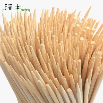 China Wholesale Customized Easily Cleaned Round Bamboo Fruit Kebab Sticks Disposable Spike for sale