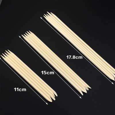 China Nail Salon Double Headed Disposable Orange Birch Manicure Wood Stick For Nail for sale