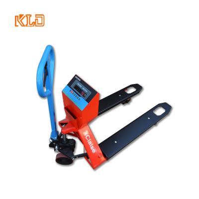 China Weight Function 3 Ton Electronic Hand Pallet Truck Scale With Weigh Scale for sale