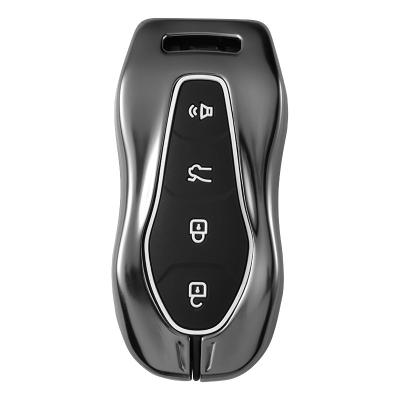 China New Design High Quality Silicone Case For GEELY AUTOMOBILE 4 Buttons Type F Logo Smart Remote Control Car Tricolor Key Case for sale