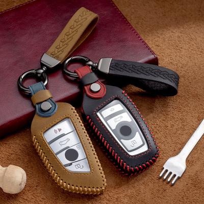 China Full Handmade Crazy Horse Grain Wallet Holder Car Leather Genuine Leather Key Chain For BMW 1 2 3 4 5 6 7 Series X1 X3 X4 X5 X6 For BMW for sale