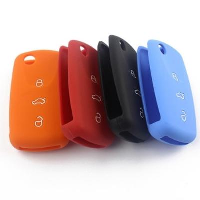 China Soft Fit For Volkswagen Weiling Silicone Key Case Lavida Passat Sagitar POLO Tiguan Bora New Car Key Case for sale