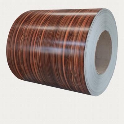 China Corrugated Roof Prepainted Galvanized Steel Coil With Wood Pattern Design for sale