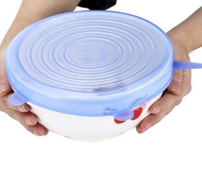 China Customized Different Sizes Food Grade Silicone Pilfer Proof Universal Lid , Silicone Stretch Lid for sale