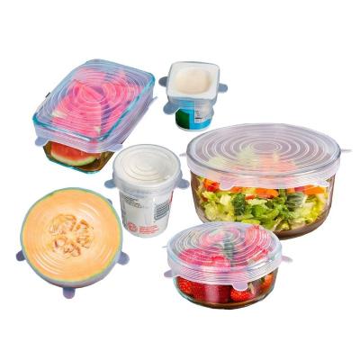 China Viable Clear Food Storage Lids Reusable Silicone Covers Keep Food Fresh and Tasty for sale