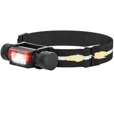 China Promotion Seasonal 18650 Rechargeable Headlamp Red Blue Yellow White Green Color Head Flashlight for Camping Fishing Running for sale