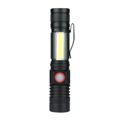 China Super Bright Zoom Tactical Flashlight T6 COB LED USB Rechargeable Magnetic High Power Led Focus Torch for sale