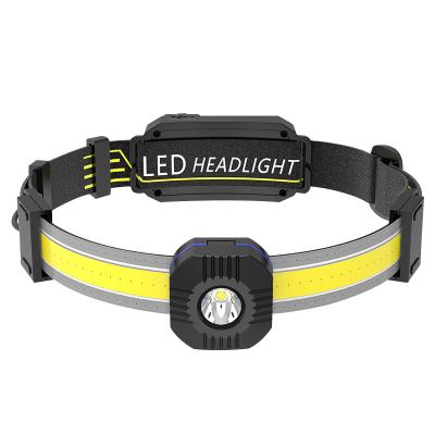 China Factory Best Seller LED COB XPG Headlamp With Warning Light COB Flashlight LED Type-C Headlamp for sale