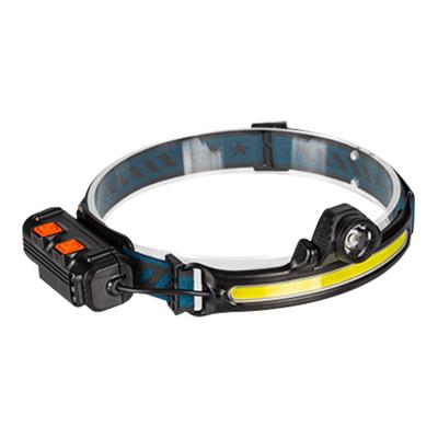 China Super Bright C-type USB Rechargeable Headlamp with LED 6-mode Dual Light Source Wide Beam Rechargeable Head Flashlight for sale