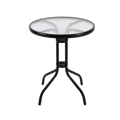 China European garden outdoor commercial modern tempered round glass dining table for sale