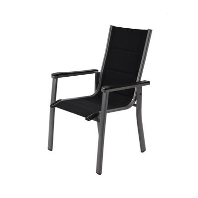 China (Black Aluminum Outdoor Dining Furniture Other)Adjustable Metal Chair Portable Garden Luxury Cheap for sale