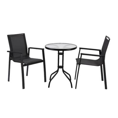 China Eco-freindly wholesale factory price modern round glass dining table set outdoor garden table glass for sale