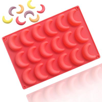 China 112 Disposable Ready to Ship 18 Cavity Moon Silicone Ice Lattice Mold Kitchen Bakeware Soap Mold Trays Same Design Cake Tools for sale