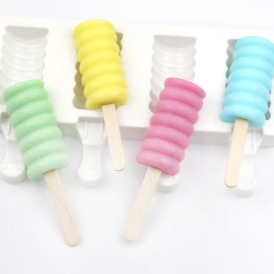 China 1024 BPA Free Disposable Ice Cream Tools Silicone Popsicle Mold Popsicle Molds 4 Hole Vortex Shape Ice Cream Mold Small Size Silicone for sale