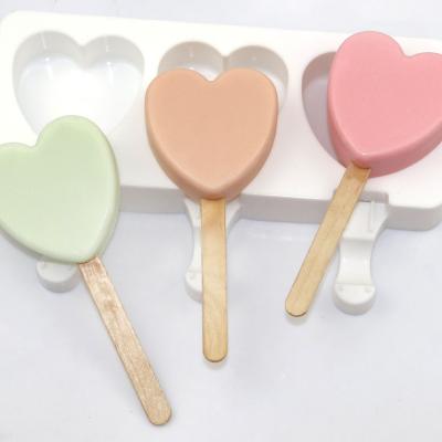 China 1019 Disposable Ready In The Ship ACTIONS 3 Holes Heart Shape Ice Cream Pattern Cartoon, Ice Cream Mold Ice Cream Mold Silicone for sale