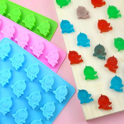 China 357 Ready Disposable In Factory Free Sample 25 Hole Shark Shape Small Fondant Mold, Silicon Chocolate Molds, Silicon Resin Mold for sale