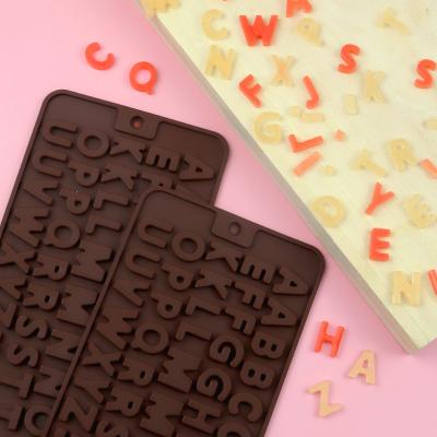 China 022 DIY Silicone Disposable Cake Mold Soap Molds Handmade Chocolate Chip Letter Mold Lollipop Baking Mold Prepare In Shipping 26 Letters for sale